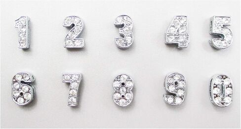 ALLinONE 10mm 0-9 Digital Number 10pcs Rhinestone Alphabet Letter Slide Charms (Gold) in Saudi Arabia