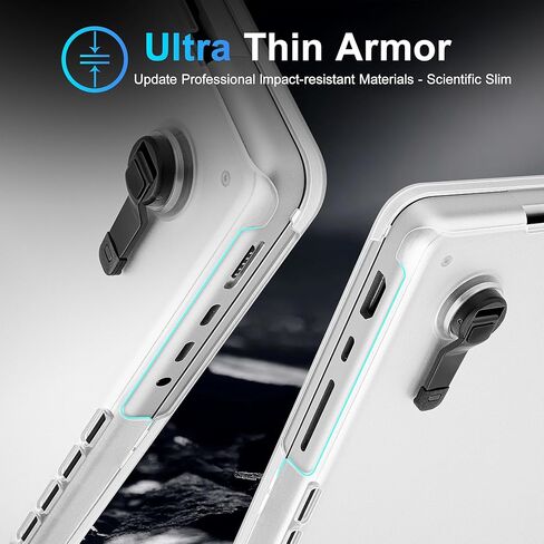 Mektron Ultra Thin Case لـ M4 MacBook Pro 16 Inch 2024 الإصدار A3403 A3186 FITS 2023 2021 الإصدار M3 A2991 M2 A2780 M1 A2485 Pro/Max ، قذيفة صلبة واقية مع طي طية ، Frosted Clear Clear Clear in Kuwait