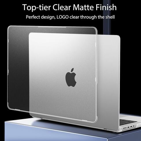 Mektron Ultra Thin Case لـ M4 MacBook Pro 16 Inch 2024 الإصدار A3403 A3186 FITS 2023 2021 الإصدار M3 A2991 M2 A2780 M1 A2485 Pro/Max ، قذيفة صلبة واقية مع طي طية ، Frosted Clear Clear Clear in Kuwait