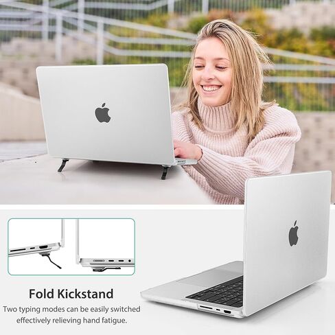 Mektron Ultra Thin Case لـ M4 MacBook Pro 16 Inch 2024 الإصدار A3403 A3186 FITS 2023 2021 الإصدار M3 A2991 M2 A2780 M1 A2485 Pro/Max ، قذيفة صلبة واقية مع طي طية ، Frosted Clear Clear Clear in Kuwait