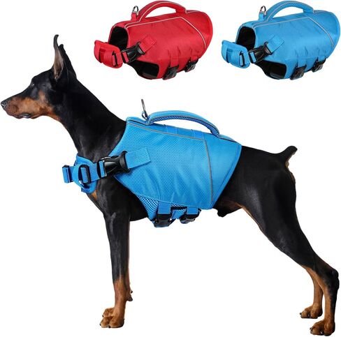 ASENKU Lightweight Dog Life Jacket,Dog Life Vest for Swimming Boating, Dog Swimming Vest with High Flotation Pet Life Jacket for Small Medium and Large Dogs in Saudi Arabia