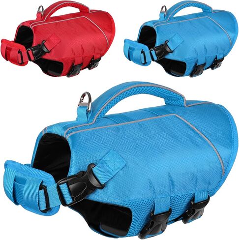 ASENKU Lightweight Dog Life Jacket,Dog Life Vest for Swimming Boating, Dog Swimming Vest with High Flotation Pet Life Jacket for Small Medium and Large Dogs in Saudi Arabia