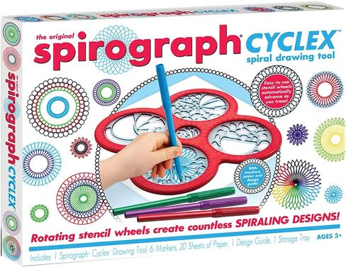 Spirograph - مجموعة Cyclex - مجموعة الفن - عجلة الاستنسل الدوارة تخلق تصاميم لا حصر لها - للأعمار 8+ in Kuwait