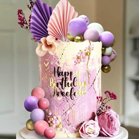 Jevenis 50 PCS Macaroon Rainbow Ball Cake Toppers Toppers Contlulful Rainbow Cake Topper Pastel Colls Cupcake Topcake لعيد ميلاد حفل زفاف الطفل in Kuwait