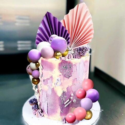 Jevenis 50 PCS Macaroon Rainbow Ball Cake Toppers Toppers Contlulful Rainbow Cake Topper Pastel Colls Cupcake Topcake لعيد ميلاد حفل زفاف الطفل in Kuwait