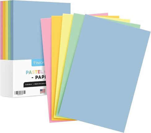 Pastel Color Paper, 8.5 x 11" Multi-Color Bulk Paper for Spring & Easter Greetings, Art & Crafts, Invitations | Regular 20lb Bond | 80 Blue, 80 Pink, 80 Green, 80 Canary, 80 Goldenrod (400 Total)… in Kuwait