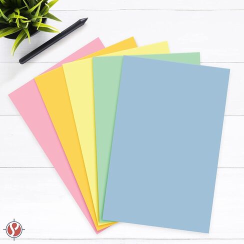 Pastel Color Paper, 8.5 x 11" Multi-Color Bulk Paper for Spring & Easter Greetings, Art & Crafts, Invitations | Regular 20lb Bond | 80 Blue, 80 Pink, 80 Green, 80 Canary, 80 Goldenrod (400 Total)… in Kuwait