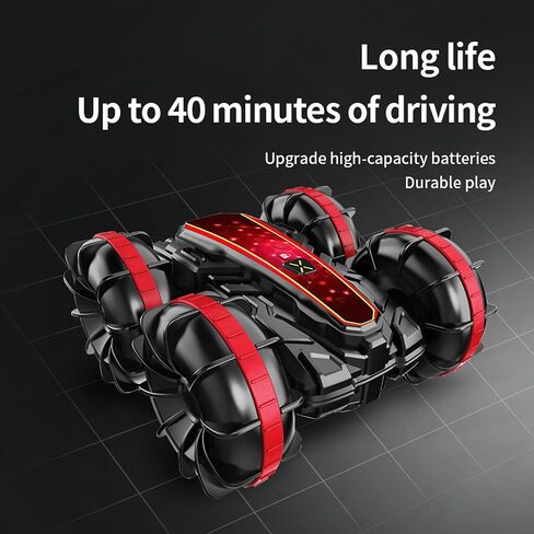 Amphibious Remote Control Car, 2.4 GHz 4WD Amphibious RC Vehicle Boat 360° Rotating Waterproof RC Stunt Car All Terrain Beach Pool Water Toy, Best Gift for Kids and Teens (Green) in Saudi Arabia