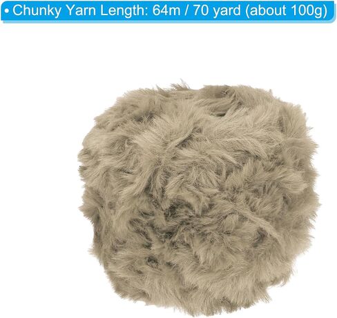 PATIKIL 70yds Faux Fur Yarn, Fuzzy Yarn Crochet Fluffy Yarn Soft Chunky Polyester Plush Fur Eyelash for Crocheting Knit Blanket Rug Sweater Scarf Hat Bear Craft, Camel in Saudi Arabia