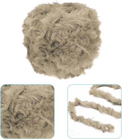 PATIKIL 70yds Faux Fur Yarn, Fuzzy Yarn Crochet Fluffy Yarn Soft Chunky Polyester Plush Fur Eyelash for Crocheting Knit Blanket Rug Sweater Scarf Hat Bear Craft, Camel in Saudi Arabia