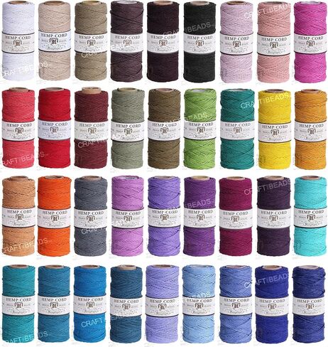Hemptique Spool #48 Hemp Cord for Macramé & Jewelry Making - قم بإنشاء مشاريع جميلة ودائمة مع سلك الديكور المتميز - خيوط قطنية مصقول مع البطاطا والذرة للنهاية السلسة - ريفي in Kuwait
