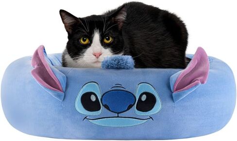 Disney Stitch Pet Bed - Pet Bolster Bed with Character Design and Machine Washable Removable Insert - (S) in Saudi Arabia
