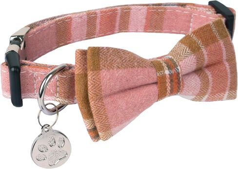 ADOGGYGO Plaid Dog Collar with Bowtie, Green Dog Collars with Detachable Bow tie Adjustable Soft Green Plaid Collars for Small Medium Large Dogs Pets (Large, Green) in Saudi Arabia