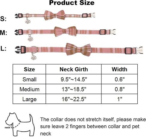 ADOGGYGO Plaid Dog Collar with Bowtie, Green Dog Collars with Detachable Bow tie Adjustable Soft Green Plaid Collars for Small Medium Large Dogs Pets (Large, Green) in Saudi Arabia
