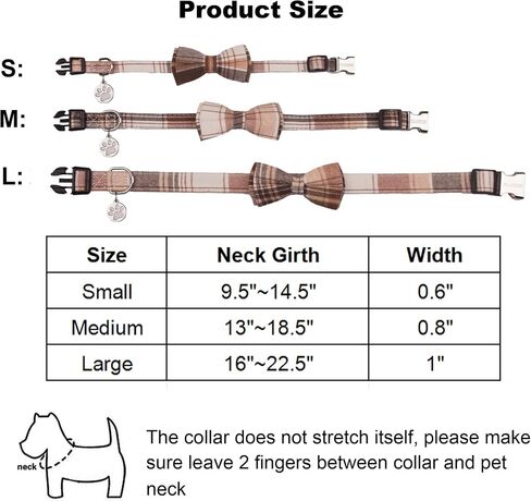 ADOGGYGO Plaid Dog Collar with Bowtie, Green Dog Collars with Detachable Bow tie Adjustable Soft Green Plaid Collars for Small Medium Large Dogs Pets (Large, Green) in Saudi Arabia