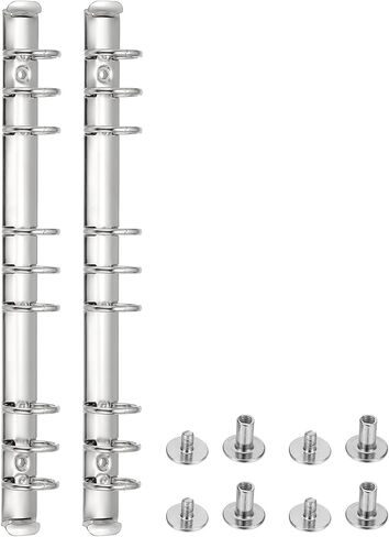 PATIKIL B5 9-Hole Ring Binder Mechanisms, 2 Set Binder Spines Replacement for Binder Planners, 2cm, Silver Tone in Kuwait