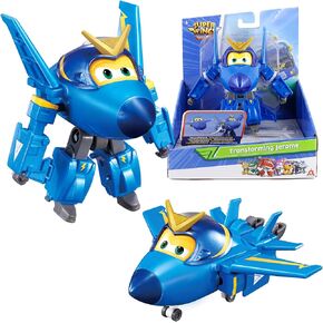 Super Wings 5" Transforming Jerome Airplane Toys, Safe and Durable Vehicle Action Figure, Plane to Robot, Transformer Toys for 3+ Years Old Boys and Girls, Preschool Kids Birthday Gift, Blue