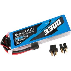 Gens ace G-Tech 3300mAh 45C 14.8V 4S Lipo Battery with EC3 and Deans Adapter
