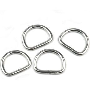 Stainless Steel 316 Welded D Rings Heavy Duty for Dog Collars Harnesses Fabric Paracord DIY Strap Webbing Craft Smooth Rust Proof-4 Pack (6mmx35mmx30mm)