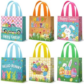 Wesnoy 48 Pieces St. Patrick's Day Gift Bags Bulk Reusable Irish Tote Bags with Handles Shamrocks Leprechauns Non Woven Clover Goodie Bags for Saint Patty's Day Party Favors, 7.8 x 7.8 x 3.5 Inch