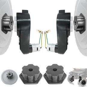 2PCS 24V RS555 35000RPM High-Speed Steel Gears Motor Gearbox for Power Wheels Kids Ride on Car Motor Upgrade,18V-24V Motor Conversion Kit,Coupler for Power Wheels Rubber Tire Upgrade Replacement Parts
