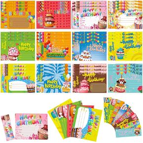 Outus Birthday Certificates Awards Card for Kids Classroom Decorations Awards Bookmarks Cupcake Cutouts Greeting Cards Classroom Happy Birthday Bulletin Board Party Supplies(36 Sets)