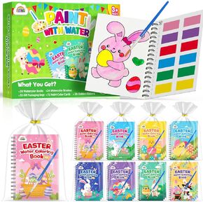 ZMLM 24 Easter Water Coloring Books Party Favors - Toddler Small Easter Basket Stuffers Gifts Crafts Bulk Mini Coloring Books Party Favors for Kids 4-8,Goodie Bag Stuffers Classroom Gifts