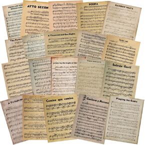 Fullhawl 20 Pcs Vintage Sheet Music Scrapbook Paper 8.5 x 11 Inch Decorative Decoupage Paper Double Sided Printed Music Sheets for Scrapbooking Craft Album Papercrafts