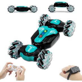 إيماءة RC CAR ، 2.4 جيجا هرتز 4WD الإيماءات استشعار ألعاب سيارة RC STUNT ، مزدوجة من جانب 360 درجة الدوران الدوران ل 3 4 5 6 7 8-12 سنة بوي ألعاب الفتيات （الأزرق）