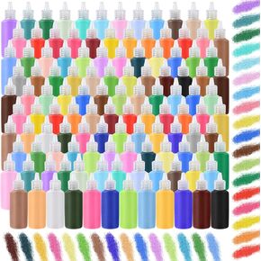 Wettarn 60 Pcs 1.25 oz Sand Art Bottle Kits 60 Colors of Sand Art Rangoli Colors for Painting DIY Drawing Favor Diwali Wedding Decoration Vase Glass Crafty Collection