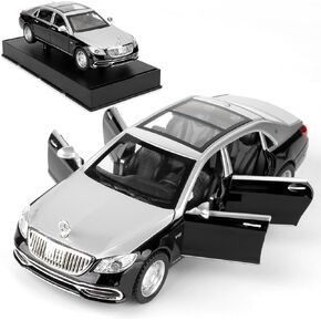1:32 Compatible for Benz S650 Car Model, Pull Back Diecast Toy Car with Sounds＆Lights for Kids Boys Girls and Adults, Gift Sliver