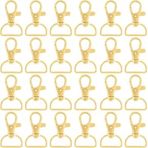 BokWin 40 Pcs Metal Lobster Claw Clip Swivel,Bronze Keychain Hook with D Rings,20mm Keychain Hook for Bags Wallets