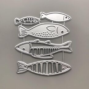 Fish Die Cut for Card Making, Animal Metal Cutting Dies Congratulations Die Cuts Happy Birthday Embossing Stencils Template for DIY Scrap-Booking Decor Wedding Birthday Blessing Card