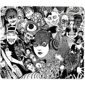 Junji Ito Tomie Uzumaki Collage Non-Slip Mousepad Gaming Computer Mouse Pad Gaming Desktop Laptop Mouse Pad with Stitched Edge 7.1 x 8.7 inches