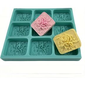 9 Cavities Lily Flower Silicone Mold Tray for Natural Soap Making,Flower Soap Molds Candle Wax Molds,Handmade Soap Mould