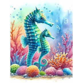 WSLWXSHM Diamond Painting Kits for Adults Dolphin, Round Full Drill Diamond Art Kits, 5D DIY Paint with Diamonds Crafts for Home Wall Decoration Gifts 12×12Inch, Marine Life