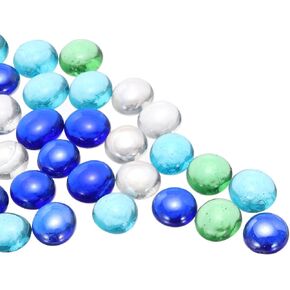 MECCANIXITY Glass Beads,Flat Glass Gemstone Red 0.22lbs (0.47-0.87") Glass Marbles Pebbles for Vase Fillers Aquarium Decor DIY Craft