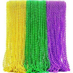 Tayuvira120Pcs St Patricks Day Accessories,Beaded Necklaces, 33" St Patricks Day Necklace,Beads Necklace for Women Men,Festival Parade Throws Accessories for Pirate Carnival St Patricks Party