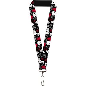Lanyard Punisher Logo5 Collage Black White Red