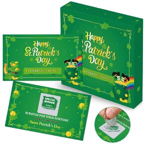 Yaaaaasss! 36 Pcs St. Patrick's Day Scratch Off Game Cards Lucky Shamrock Craft Party Games Favors Gift Supplies