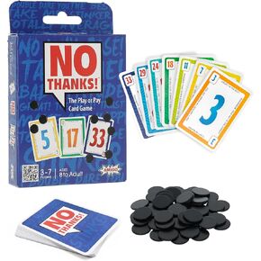 AMIGO Games No Thanks, The Play or Pay Card Game, Bidding & Bludding Family Card Game, Party Game, Fast Playing, Ages 8+, 3-7 Players, 20 Minute Game Play