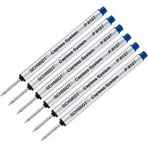Retro 1951 Short Capless Rollerball Ink Enk Medill Tip ، Schmidt P8127 ، P8127 Short Blue ، 6 عبوات Schmidt Capless Roller Ball Balls ، تناسب أقلام كرة Roller Roller Retro 51.