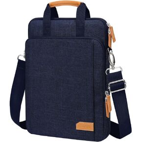 MOSISO 360 Protective Laptop Bag, 15.6 inch Vertical Computer Bag Compatible with MacBook Pro 16 inch, HP, Dell, Lenovo, Asus Notebook with Shoulder Strap & Front Raised & Vertical Pockets, Gray