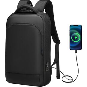 Slim Laptop Backpack for Men, Business Backpack with USB Charger,Small Lightweight Anti-theft Travel Backpacks 15.6 inch Professional Tech Backpack for Work Office College