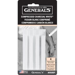 Compressed Charcoal Sticks 4/Pkg-White - 2B, 4B & 6B3