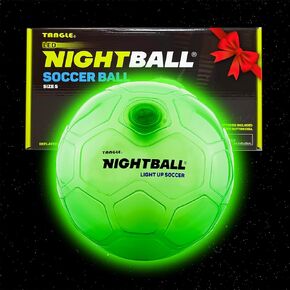 Nightball Light Up Soccer Ball - Glow in The Dark Soccer Ball - Glow Soccer for Kids 8-15 - Soccer Gift - Sports Gift Idea for Boys 8 9 10 11 12 13 14 15 - Gift Ready Box and Pump Included