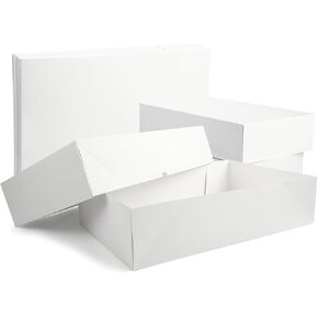NATIVICO 12 Premium Large Gift Boxes for Presents - Extra Large White Gift Boxes with Lids - 4-inch Deep Large Gift Box Good for Robes and Bulky Items