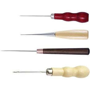 4Pcs Woodworking Awl Stainless Steel Punching Awl with Sewing Leather Sewing Tools Handle DIY Leather Sewing Tools for Sewing Tailors Awl Sewing Tools Sewing Notions and Supplies