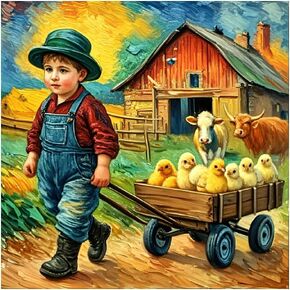 hill froeistung Farm Life Diamond Painting Kits for Adults, Animal Scenery Diamond Art for Beginners, 5D DIY Full Drill Round Gem Art Craft Home Wall Decor Gift 12x12 inch
