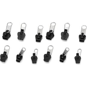 YuanHolumid 12Pcs Black Universal Instant Fix Zipper Repair Kit, Zipper Repair Kit Arts, Crafts and Sewing